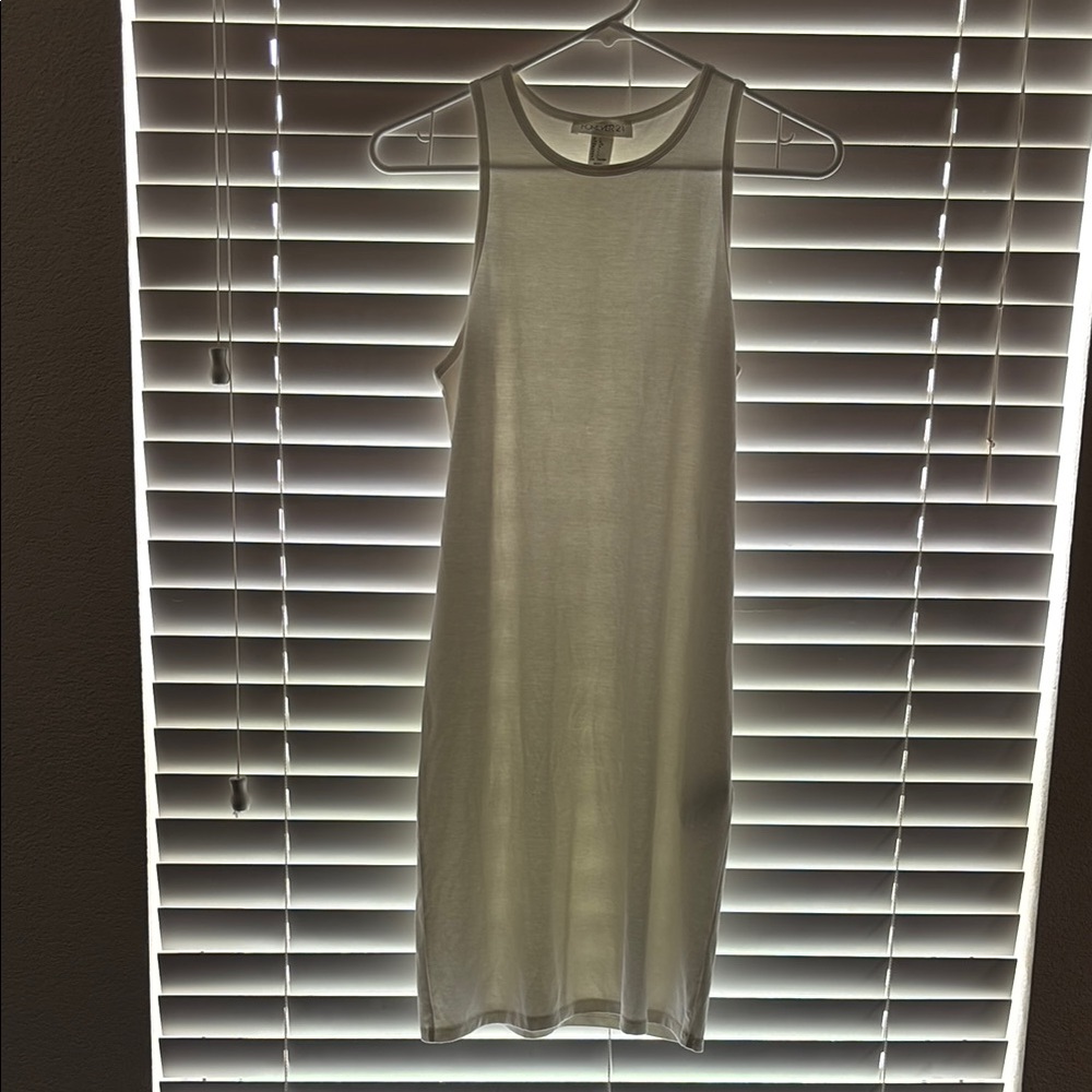 Forever 21 Green Sheath Midi Dress Sleeveless Crew Neck